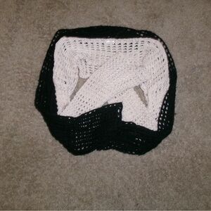 SOLD- Black and Cream Crochet shrugs set of two!